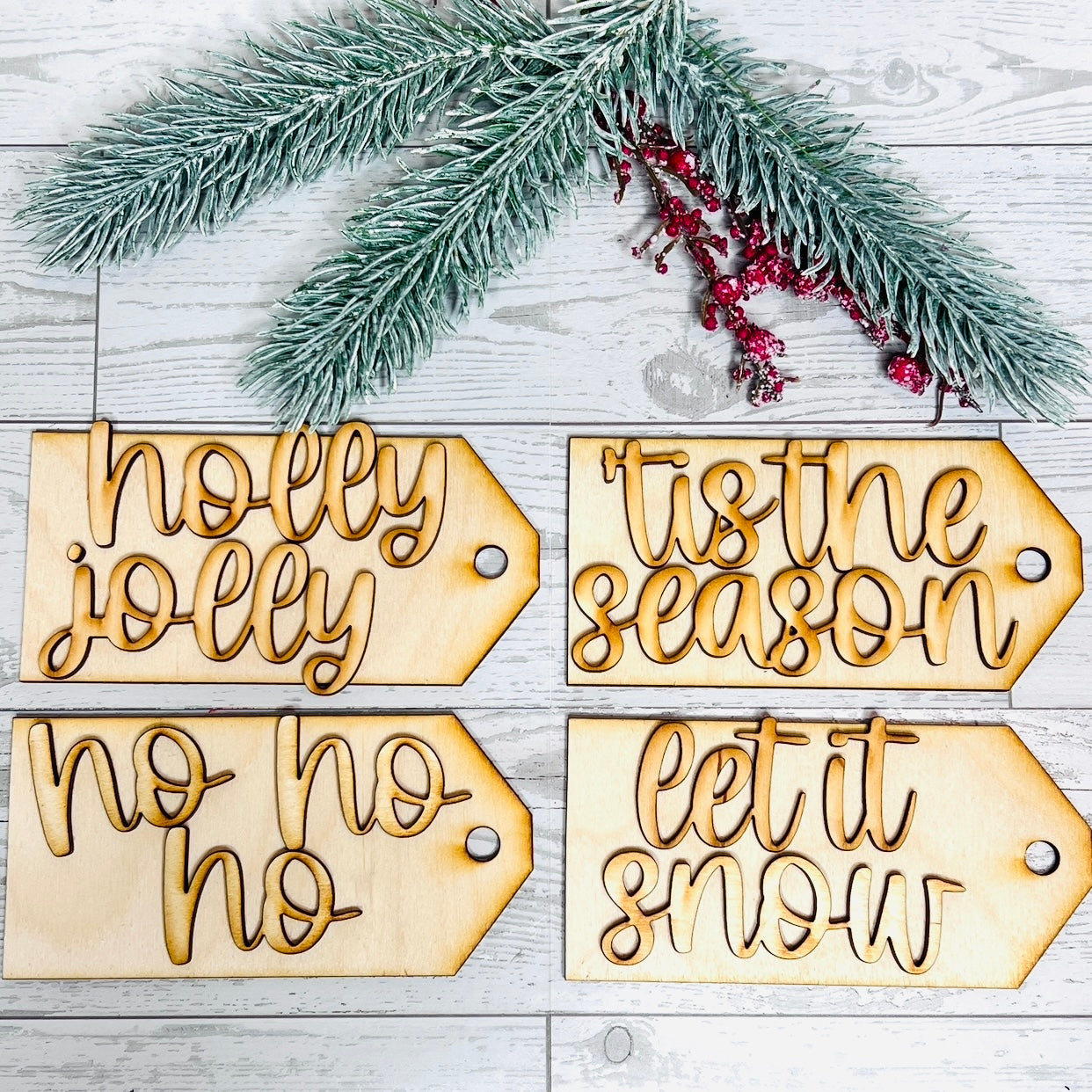 Christmas Tags Set of 4 - Free Shipping