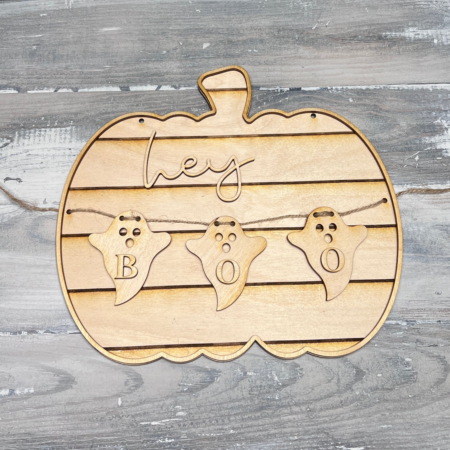 Interchangeable Hey Boo & Hello Fall Pumpkin - Free Shipping