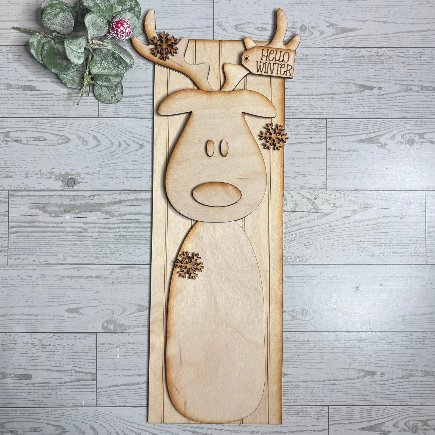 Hello Winter Reindeer Leaner - Free Shipping