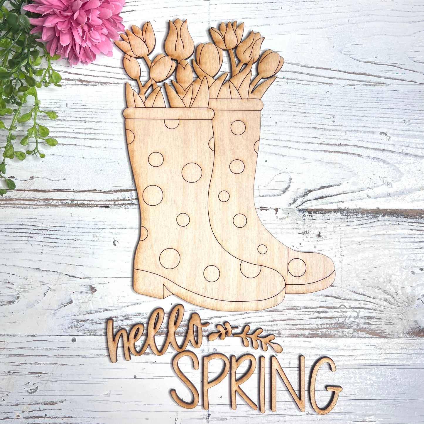 Hello Spring Rain Boot Cut-Out - Free Shipping