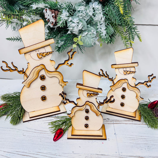 Standing Snowman Trio - Free Shipping