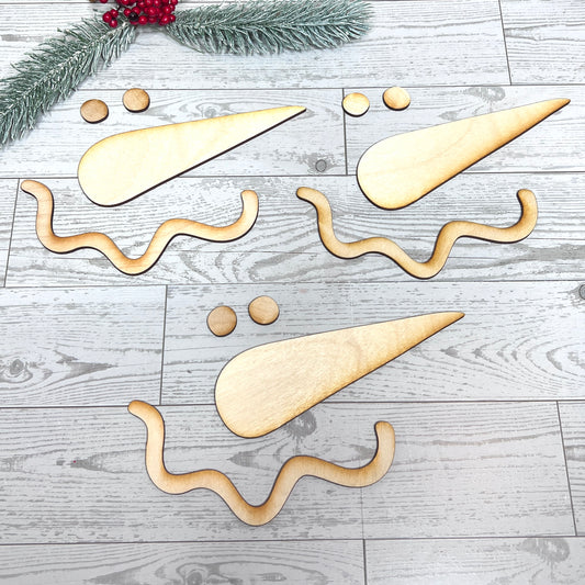 Unfinished Snowman Faces (Set 0f 3) - Free Shipping