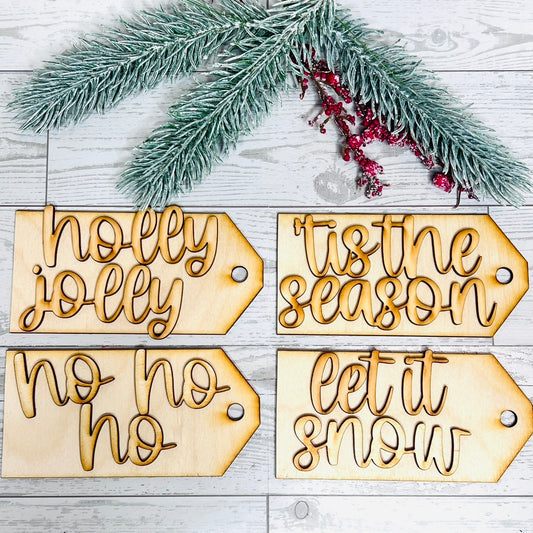 Christmas Tags Set of 4 - Free Shipping