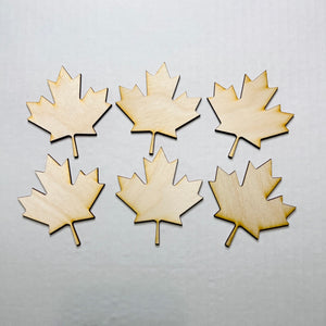 Set of 6 Unfinished Mini Fall Leaves - Free Shipping