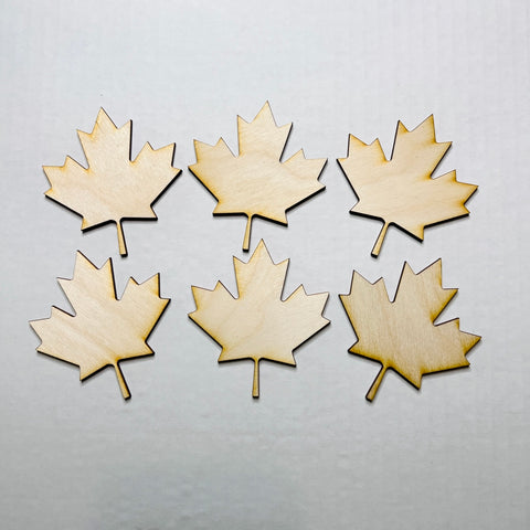 Set of 6 Unfinished Mini Fall Leaves - Free Shipping