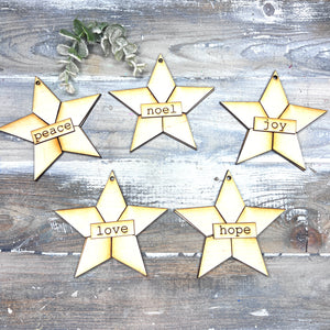 Quilt Pattern Star Ornament - Free Shipping