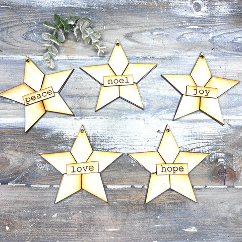 Quilt Pattern Star Ornament - Free Shipping