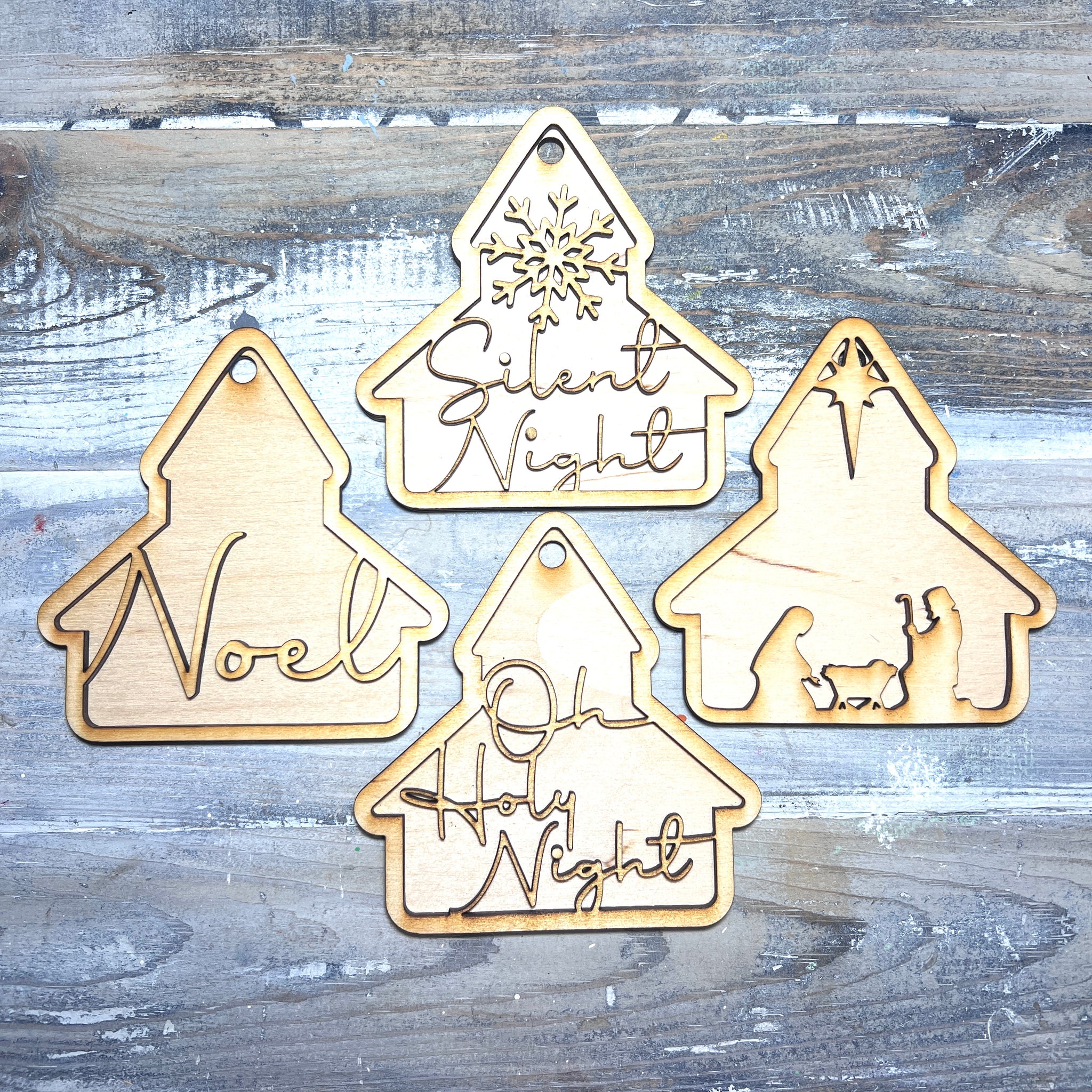 Set of 4 Nativity Ornaments - Free Shipping