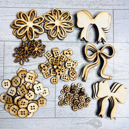 Buttons-Flowers-Bows Collection - Free Shipping