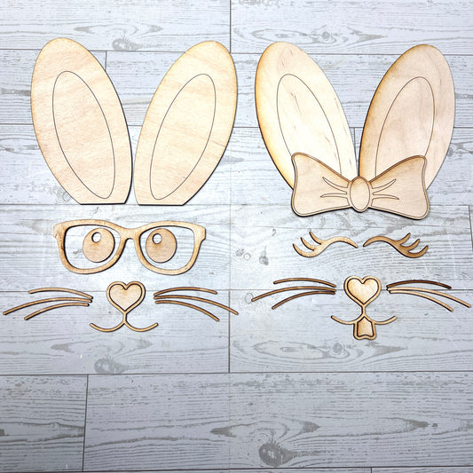 Bunny Faces & Ears (Set of 2) - Free Shipping