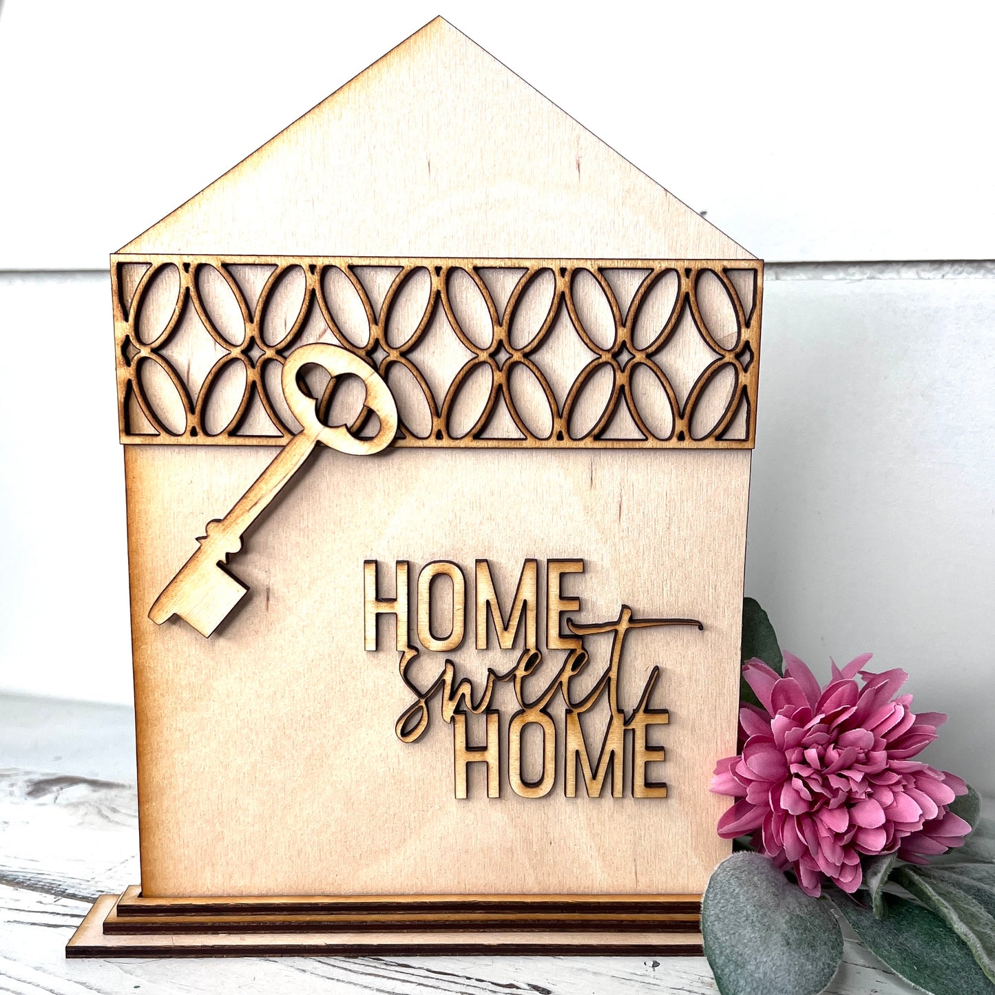 Home Sweet Home Standing Sign with Key - Unfinished Kit