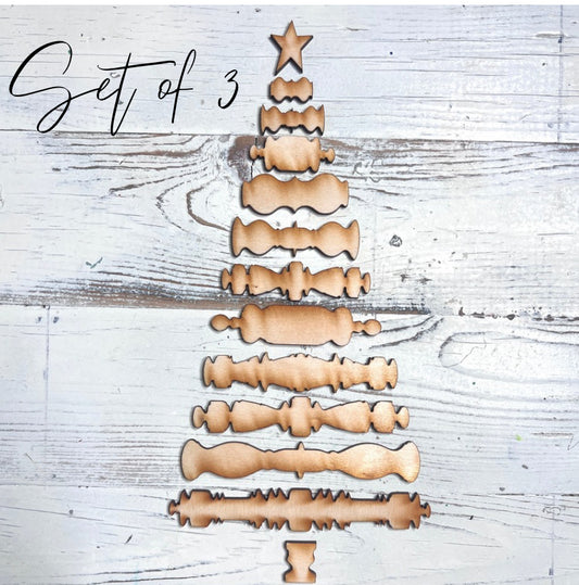 Spindle Christmas Trees (Set of 3) - Free Shipping