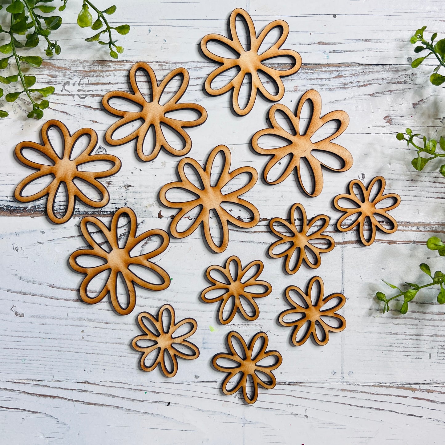 Set of Wood Daisy Cut-Outs - Free Shipping