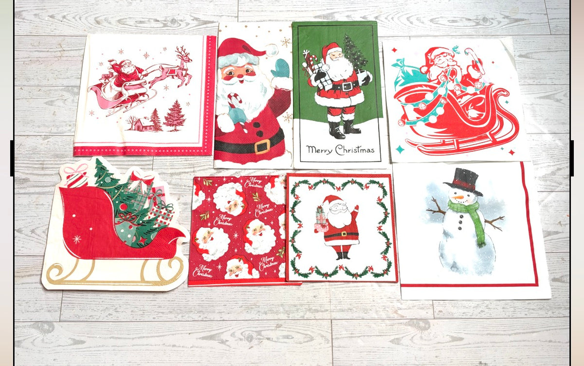 Vintage Style Christmas Napkin Collection - Free Shipping