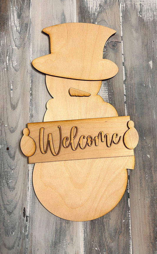 Snowman Welcome Sign - Free Shipping