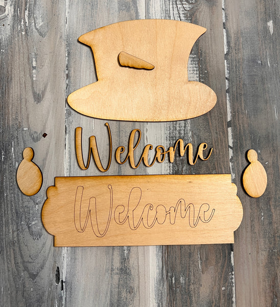 Snowman Welcome Sign - Free Shipping